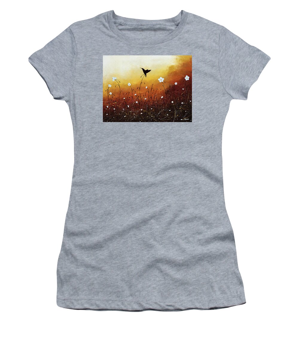 Hummingbird Women's T-Shirt featuring the painting Small Treasure by Carmen Guedez