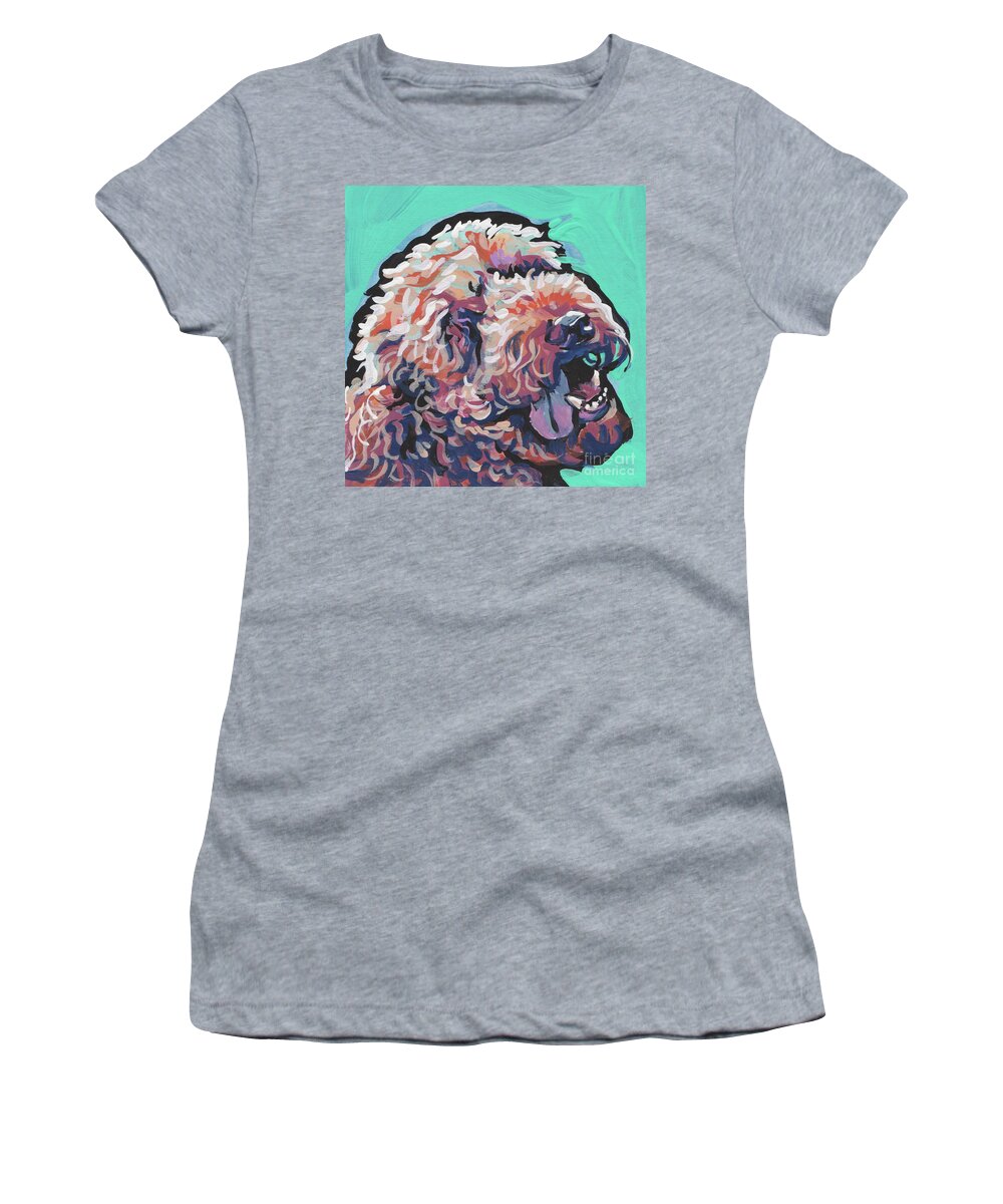 Labradoodle Women's T-Shirt featuring the painting Smiley Face by Lea