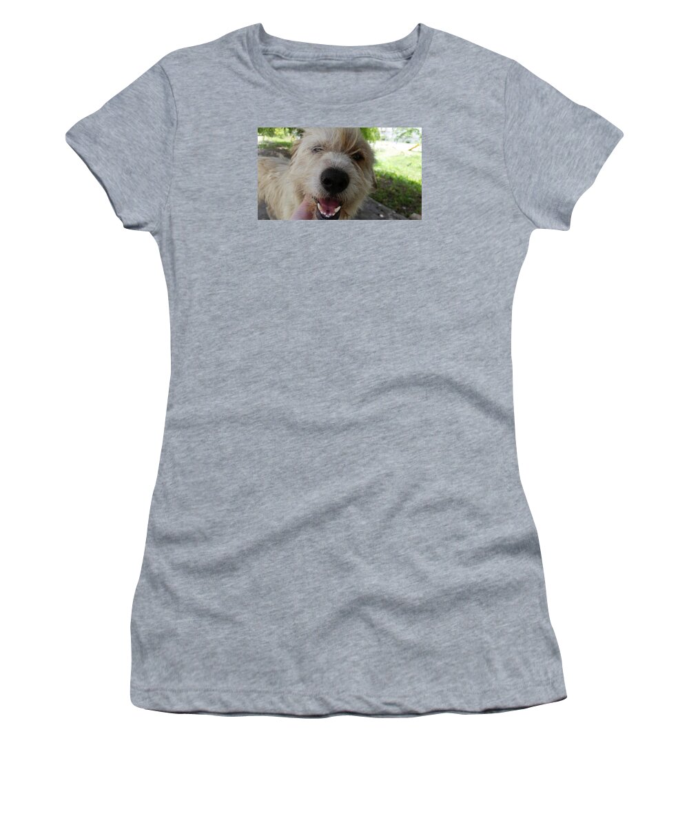 Smile Women's T-Shirt featuring the photograph Smiling Dog by Ezgi Turkmen