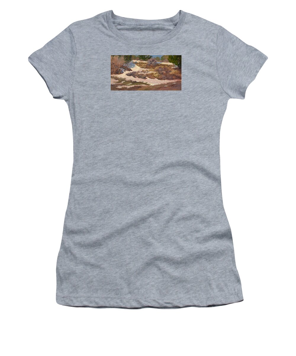 Snow Women's T-Shirt featuring the painting Snow Patch by Jane Thorpe
