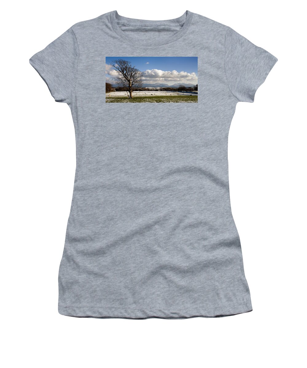 Wales Women's T-Shirt featuring the photograph Snowdonia Mountains from Henblas by Peter OReilly