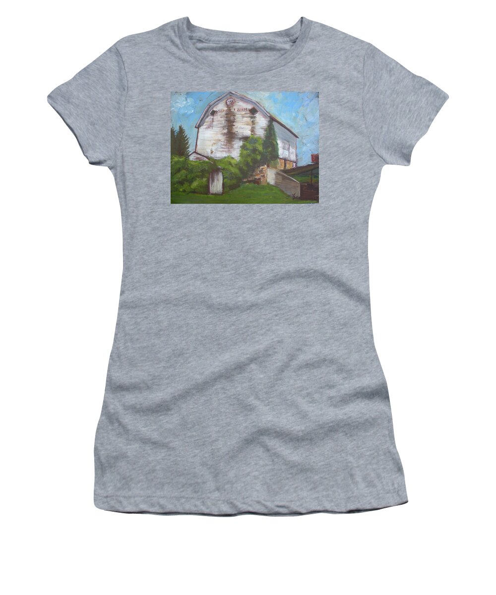 Barn Women's T-Shirt featuring the painting So This Is Goodbye by Lee Stockwell