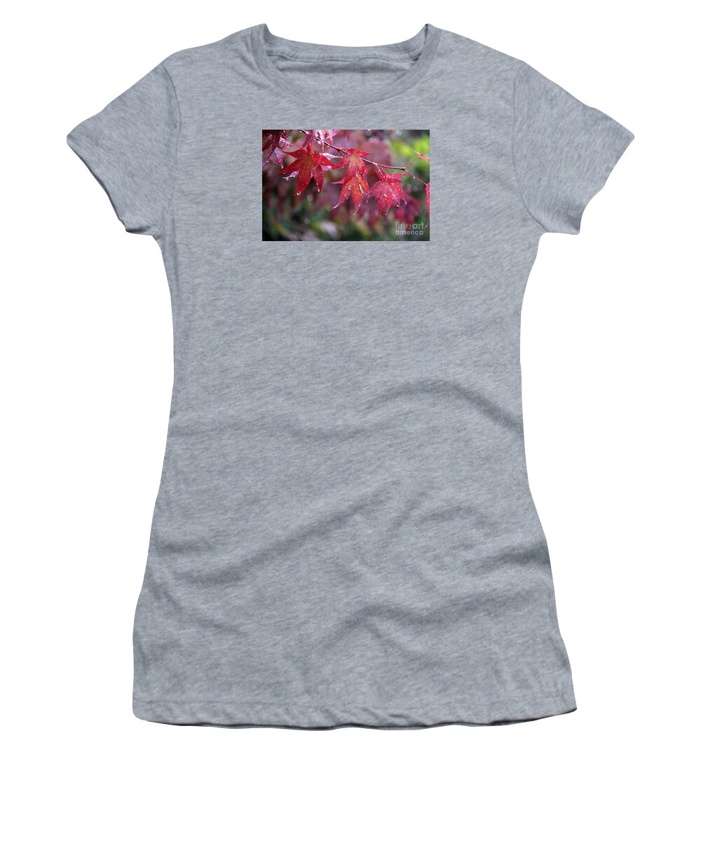 Leaves Women's T-Shirt featuring the photograph Soaked by Yumi Johnson