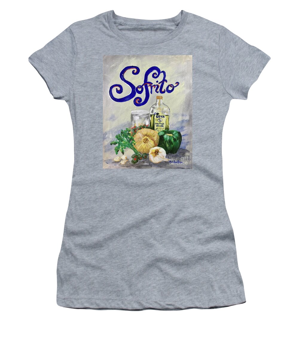 Cuban Cooking Women's T-Shirt featuring the painting Sofrito by Janis Lee Colon