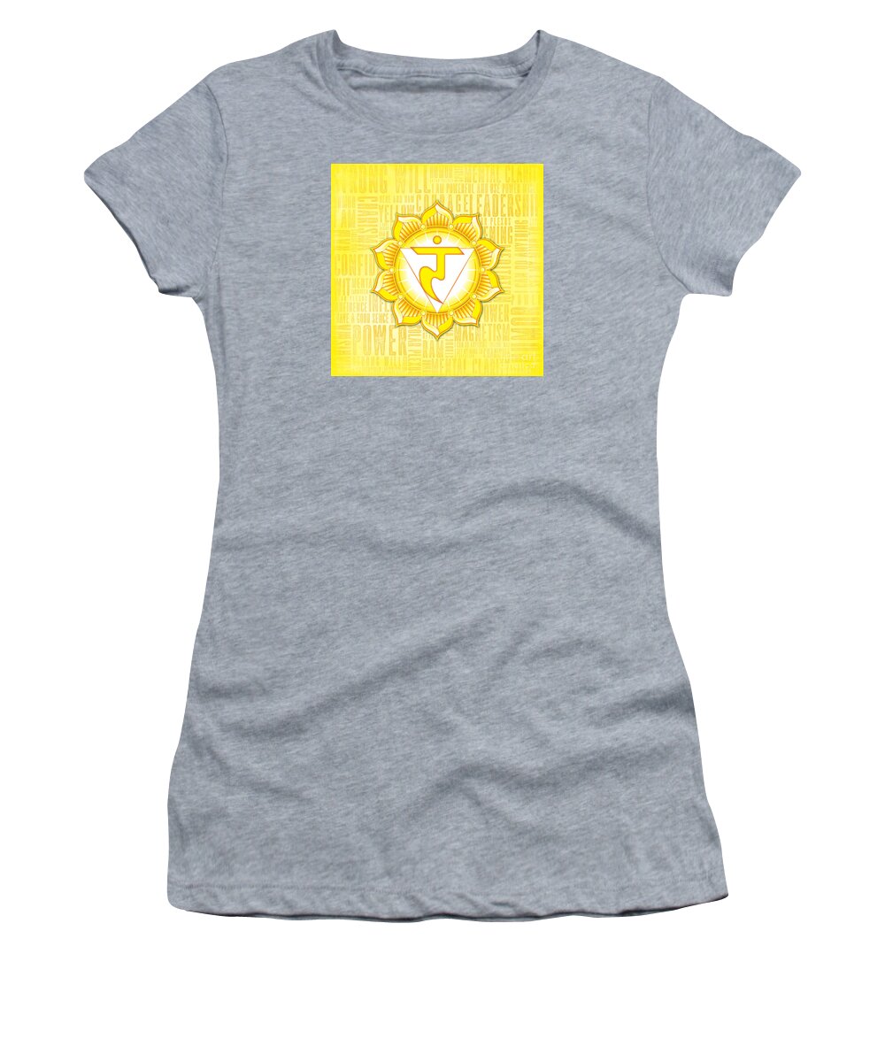 Solar Women's T-Shirt featuring the digital art Solar Plexus Chakra - Awareness by David Weingaertner