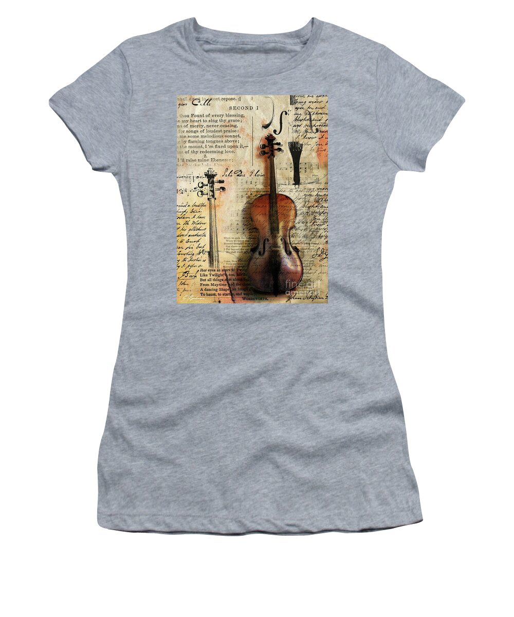 Cello Digital Art Women's T-Shirt featuring the digital art Soli Deo Gloria by Gary Bodnar