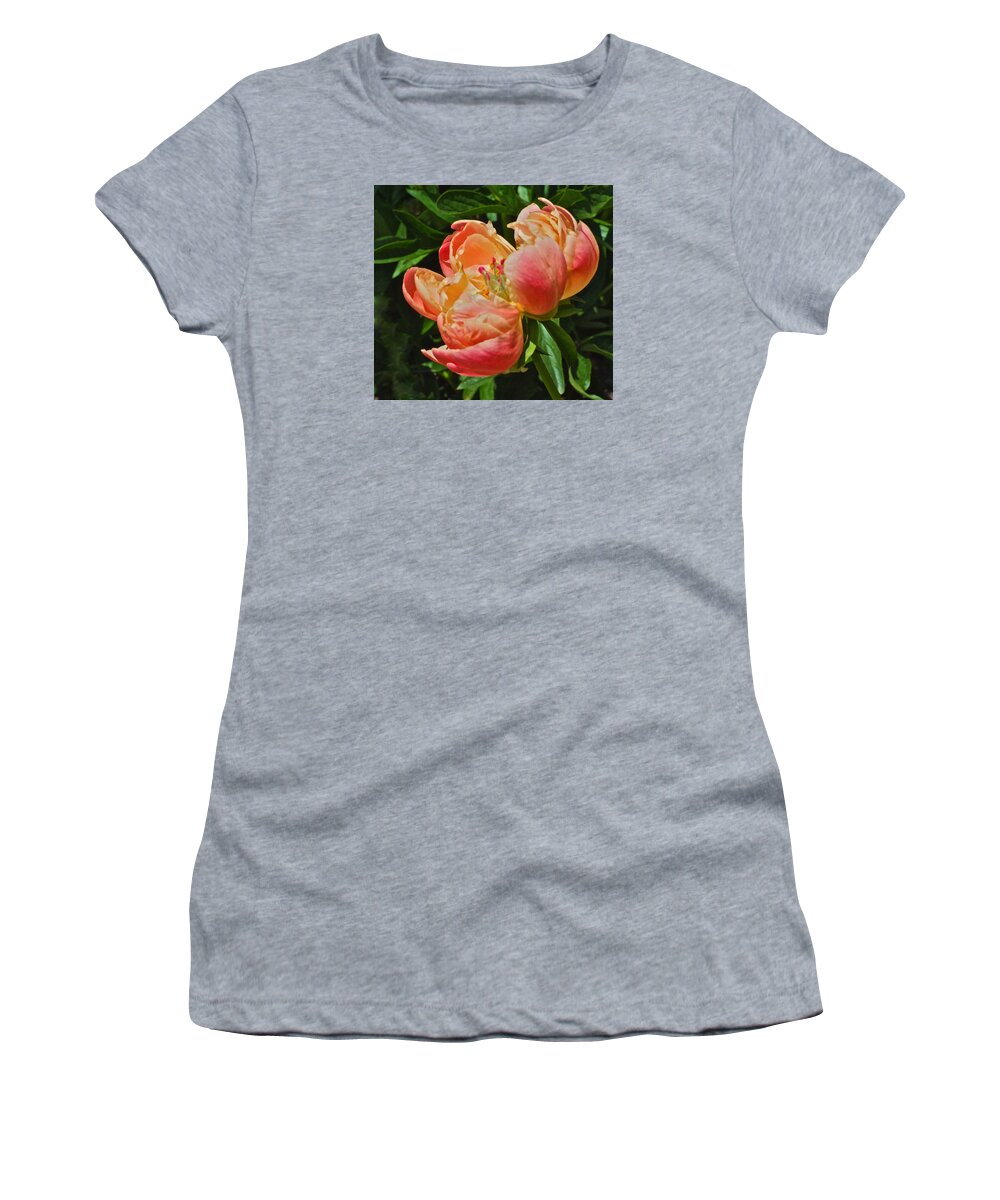 Peony Women's T-Shirt featuring the photograph Solstice Peony by Janis Senungetuk