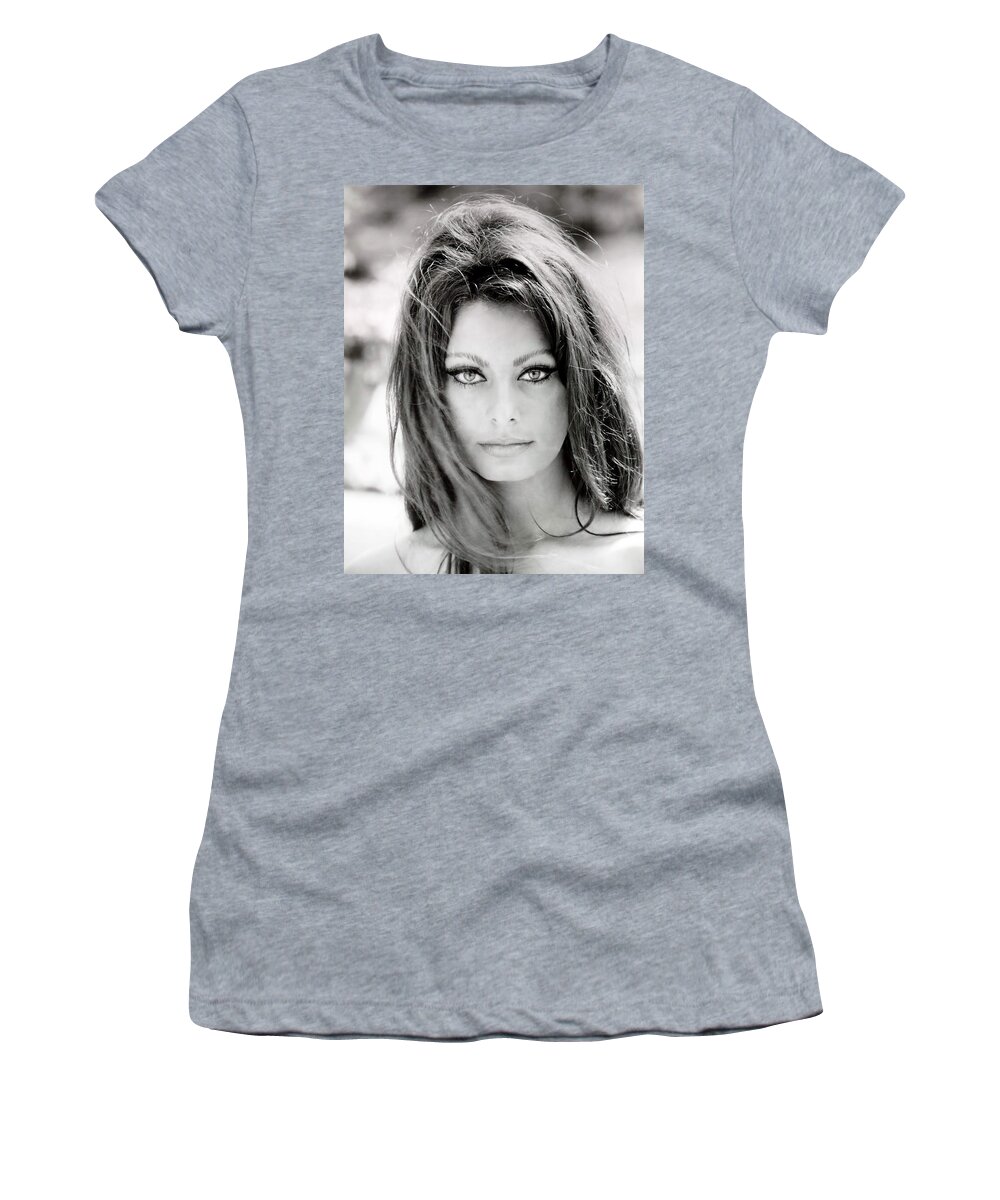 Sophia Loren Women's T-Shirt featuring the photograph Sophia Loren by Georgia Fowler