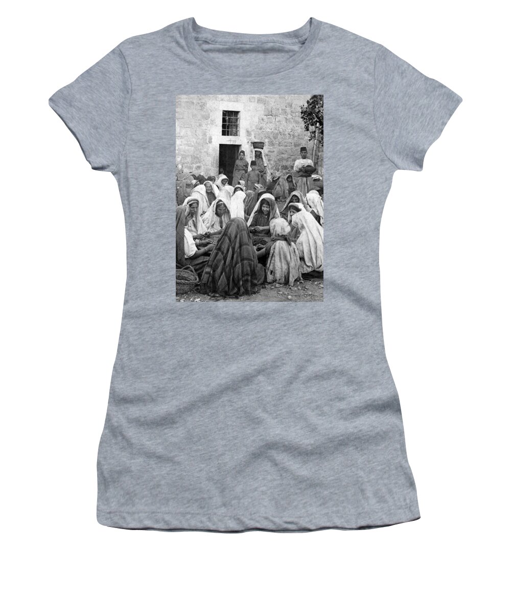 Ramallah Women's T-Shirt featuring the photograph Sorting Raisins 1905 by Munir Alawi
