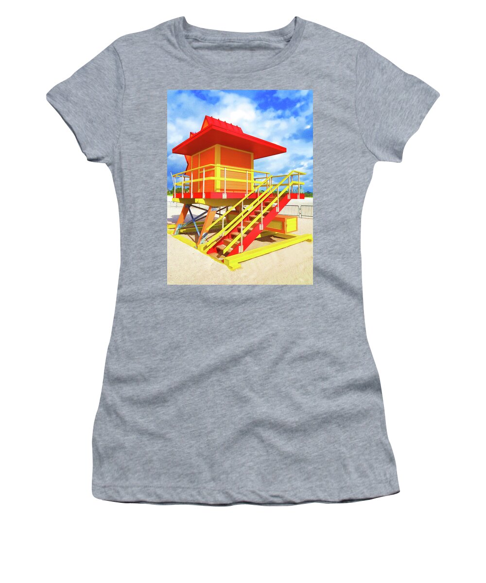 United States Of America Women's T-Shirt featuring the photograph South Beach Station by Dennis Cox