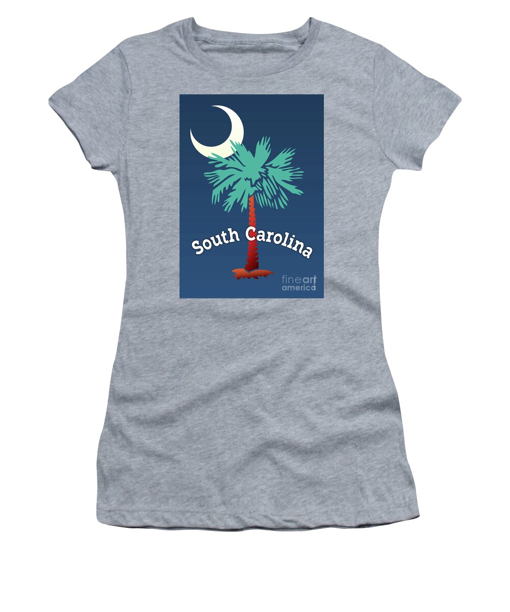 South Carolina Women's T-Shirt featuring the digital art South Carolina Palmetto by Joe Barsin