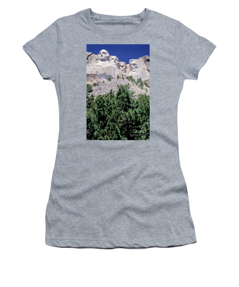 Mount Rushmore Women's T-Shirt featuring the photograph South Dakota, Keystone Mount Rushmore by American School