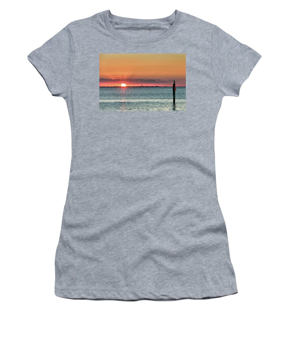 Beautiful Sunset Women's T-Shirt featuring the photograph South Padre Island Sunset by Victor Culpepper