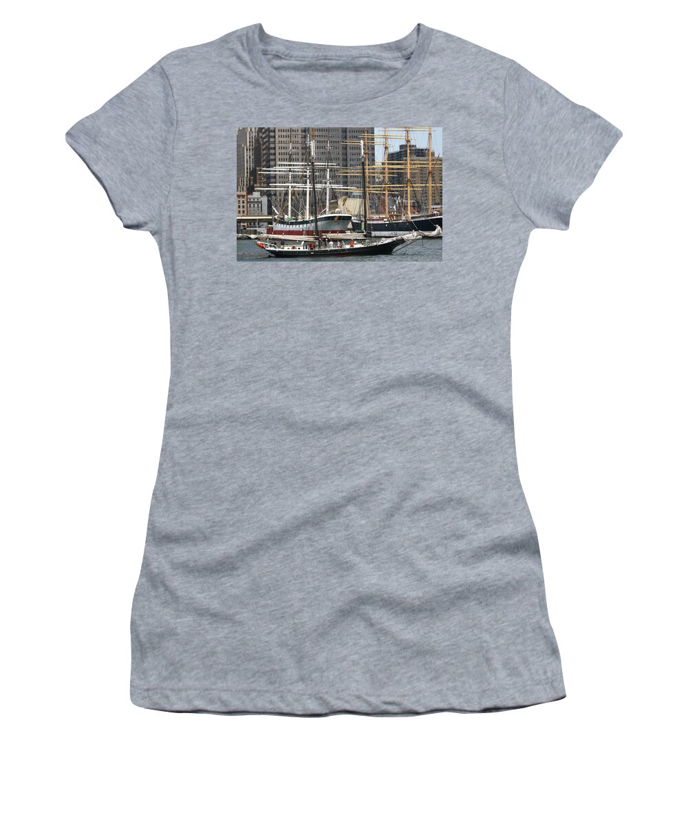 Pioneer Women's T-Shirt featuring the photograph South Street Seaport Pioneer by Christopher J Kirby