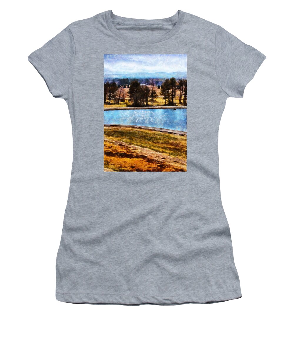 Farm Women's T-Shirt featuring the digital art Southern Farmlands by JGracey Stinson