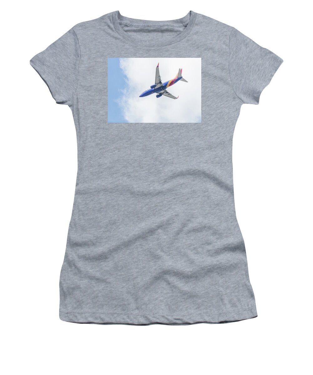Southwest Airlines Women's T-Shirt featuring the photograph Southwest Airlines with a Heart by Robert Bellomy