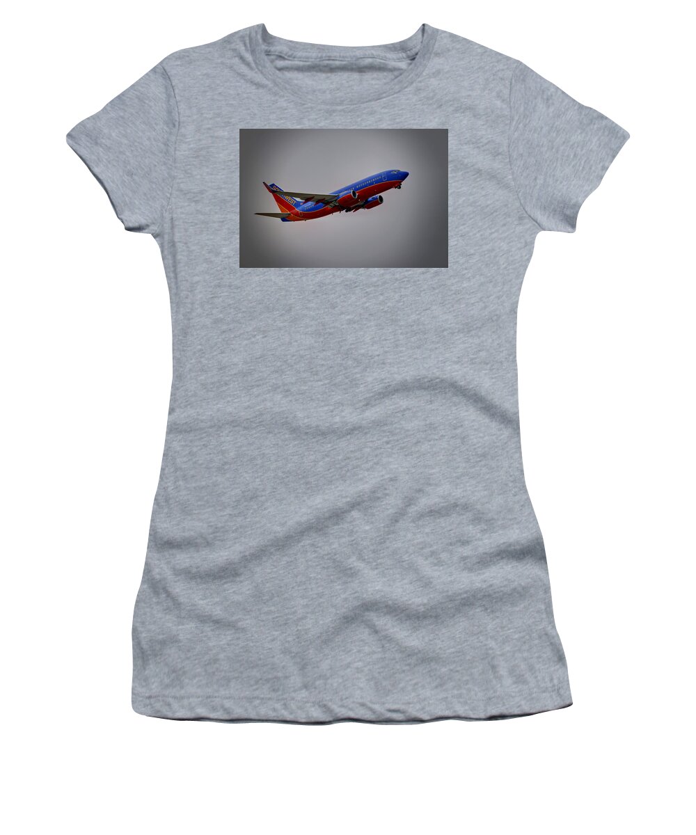737 Women's T-Shirt featuring the photograph Southwest Departure by Ricky Barnard