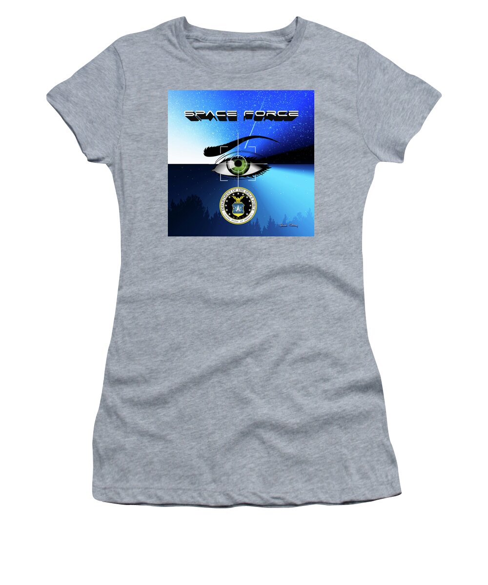 Space Force Women's T-Shirt featuring the digital art Space Force by Chuck Staley
