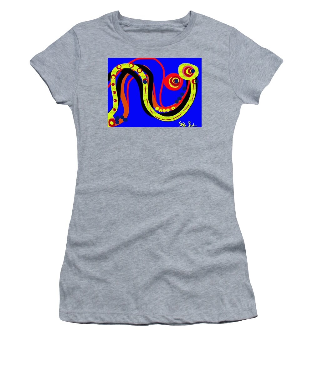 Abstract Women's T-Shirt featuring the digital art Space Was her Place in Memoriam to Sally Ride by Susan Fielder