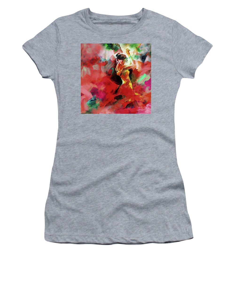  Women's T-Shirt featuring the painting Spanish Dance by Gull G