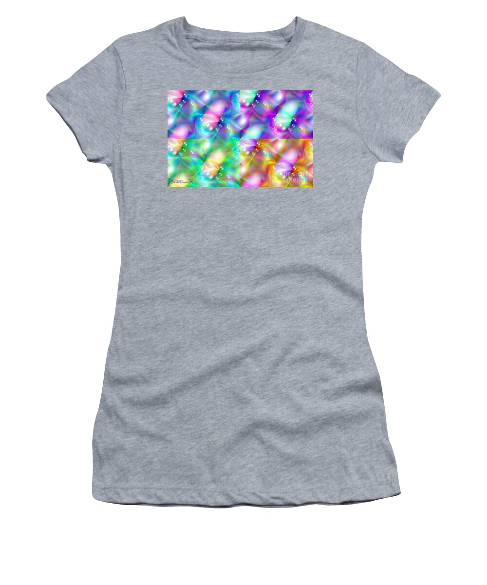 Mccombie Women's T-Shirt featuring the digital art Spectrum Lights Balls and Bubbles Series I Pop Art by J McCombie