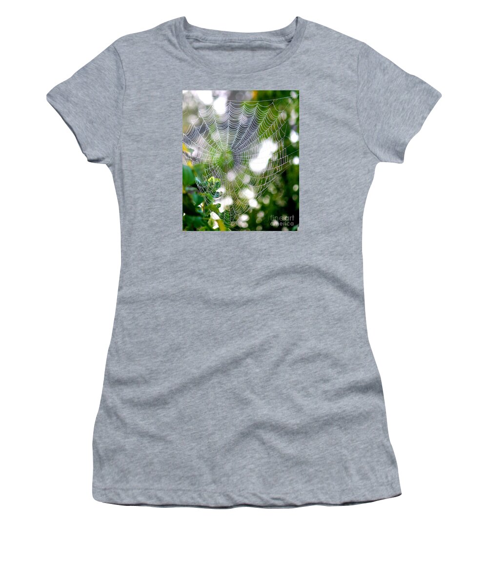 Spider Web Women's T-Shirt featuring the photograph Spider Web 2 by Sheri Simmons