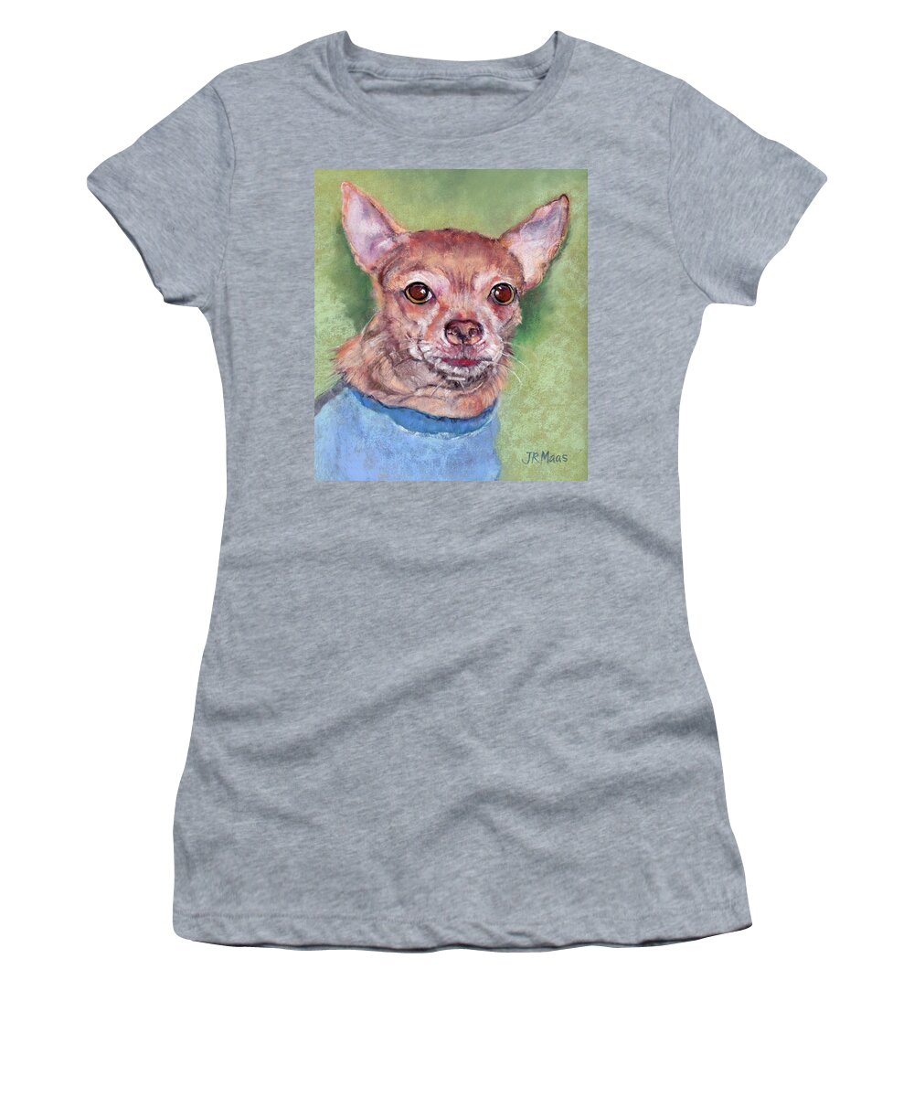 Dog Portrait Women's T-Shirt featuring the pastel Spike by Julie Maas