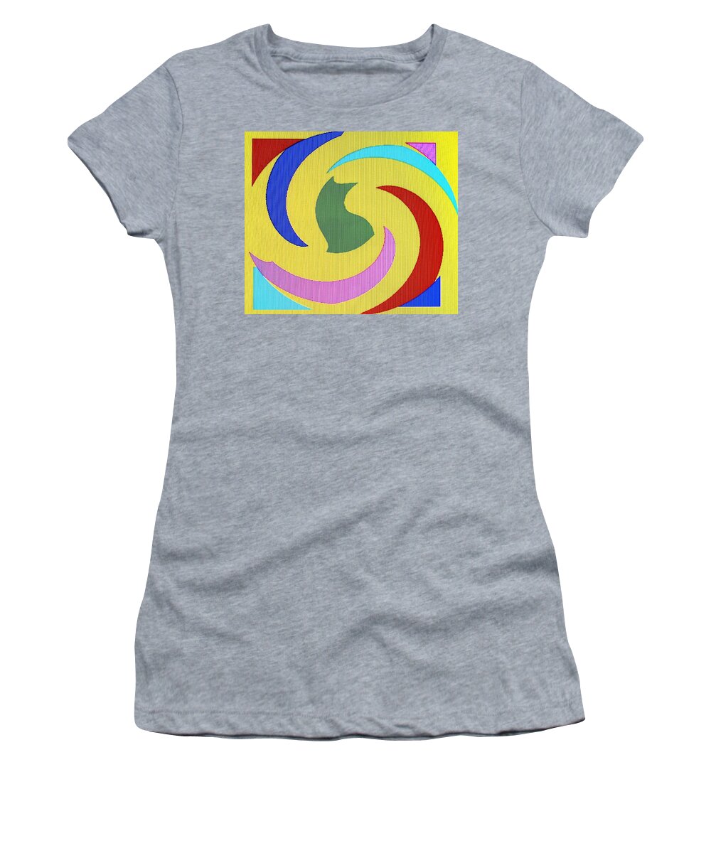 Abstract Women's T-Shirt featuring the digital art Spiral Three by Ian MacDonald