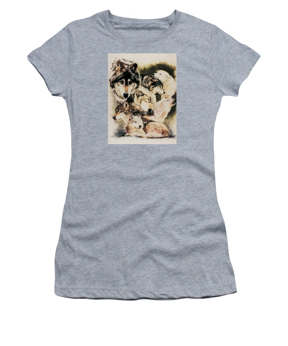 Canine Women's T-Shirt featuring the pastel Spirit Catcher by Barbara Keith