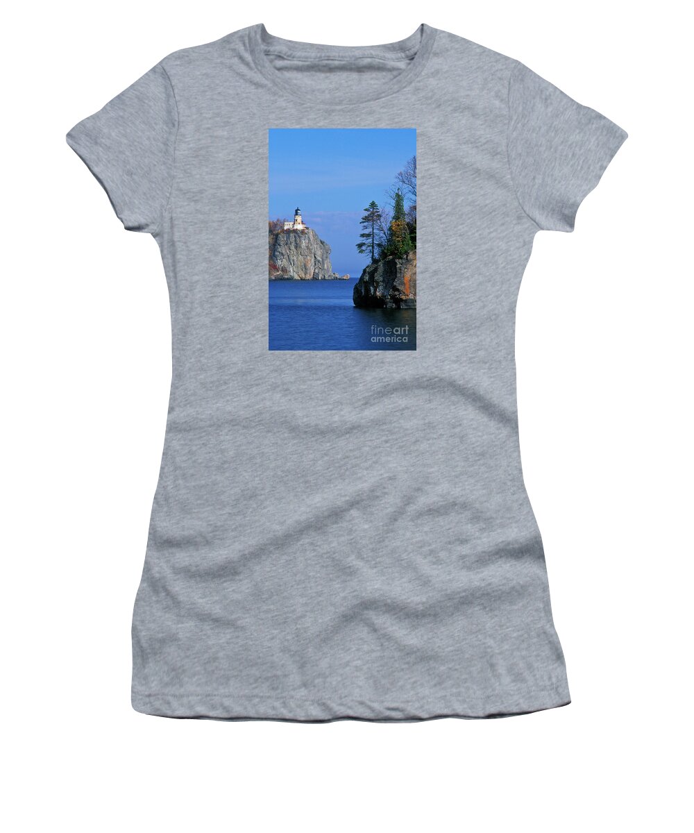 Split Women's T-Shirt featuring the photograph Split Rock Lighthouse - FS000120 by Daniel Dempster
