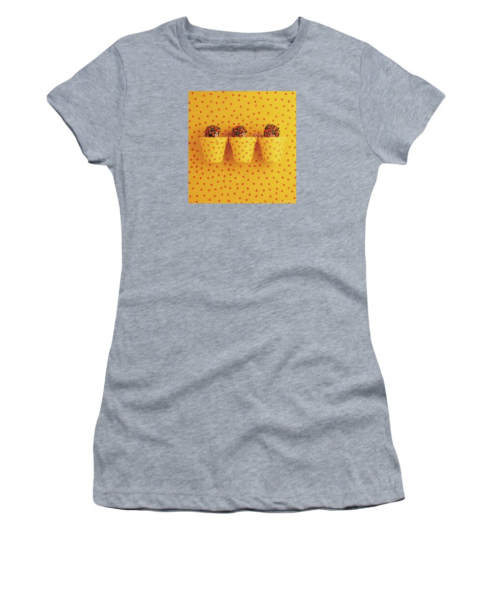Orange Women's T-Shirt featuring the photograph Spotted Pots by Anne Geddes
