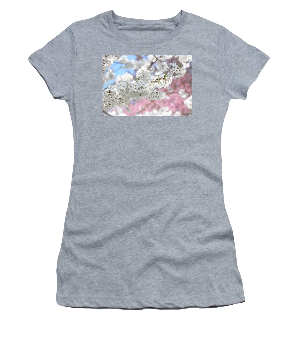 Floral Women's T-Shirt featuring the photograph Spring Cherry Blossoms by Trina Ansel
