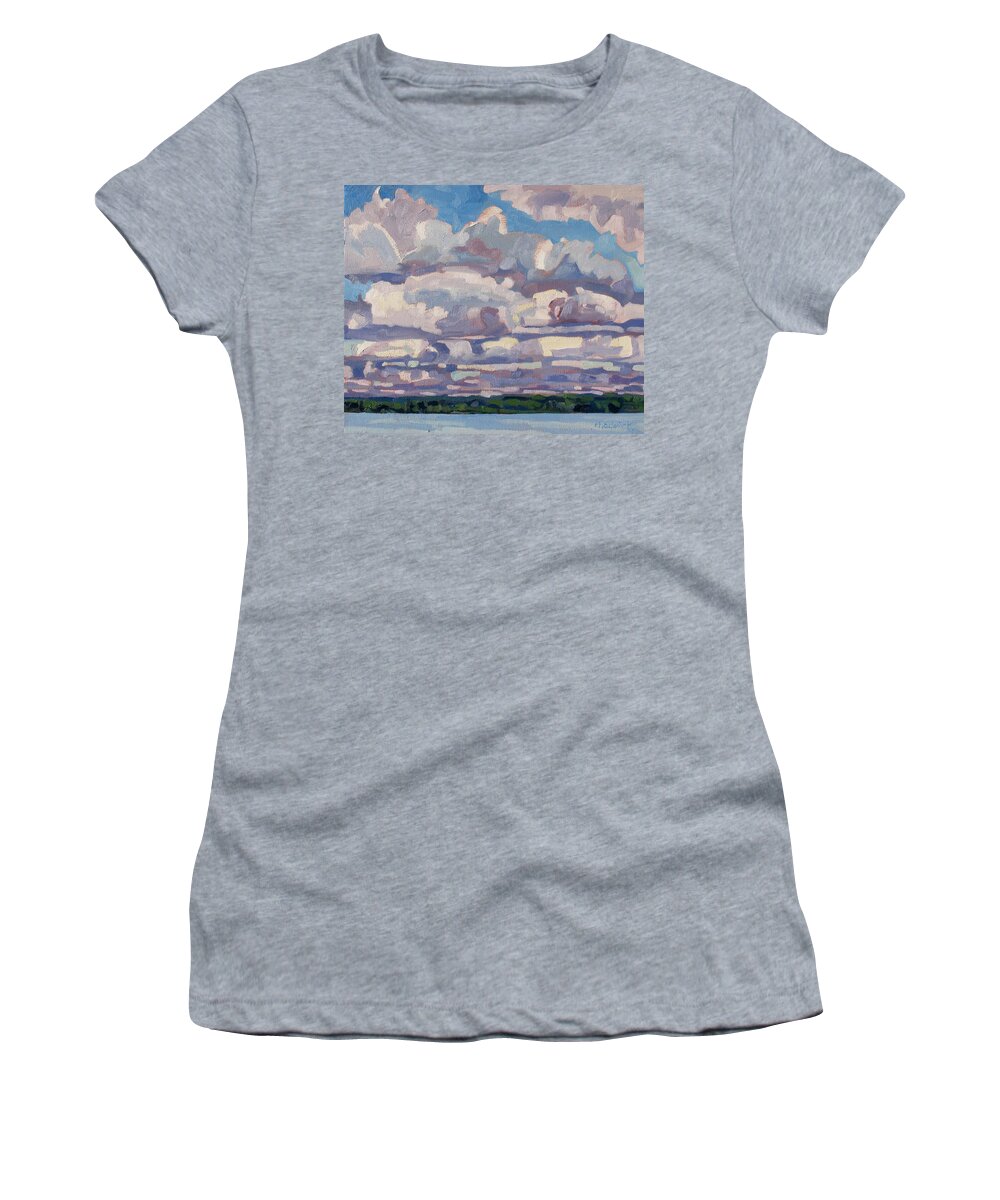 Cumulus Women's T-Shirt featuring the painting Spring Cumulus by Phil Chadwick