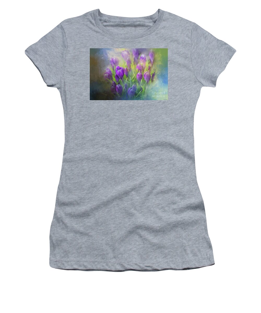 Crocus Women's T-Shirt featuring the photograph Spring Delight by Eva Lechner