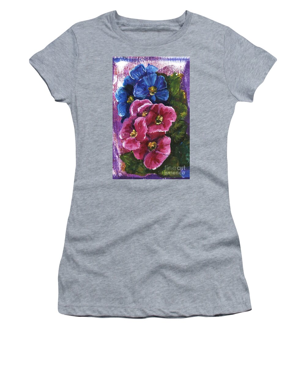 Flowers Women's T-Shirt featuring the painting Spring Flowers by Alga Washington