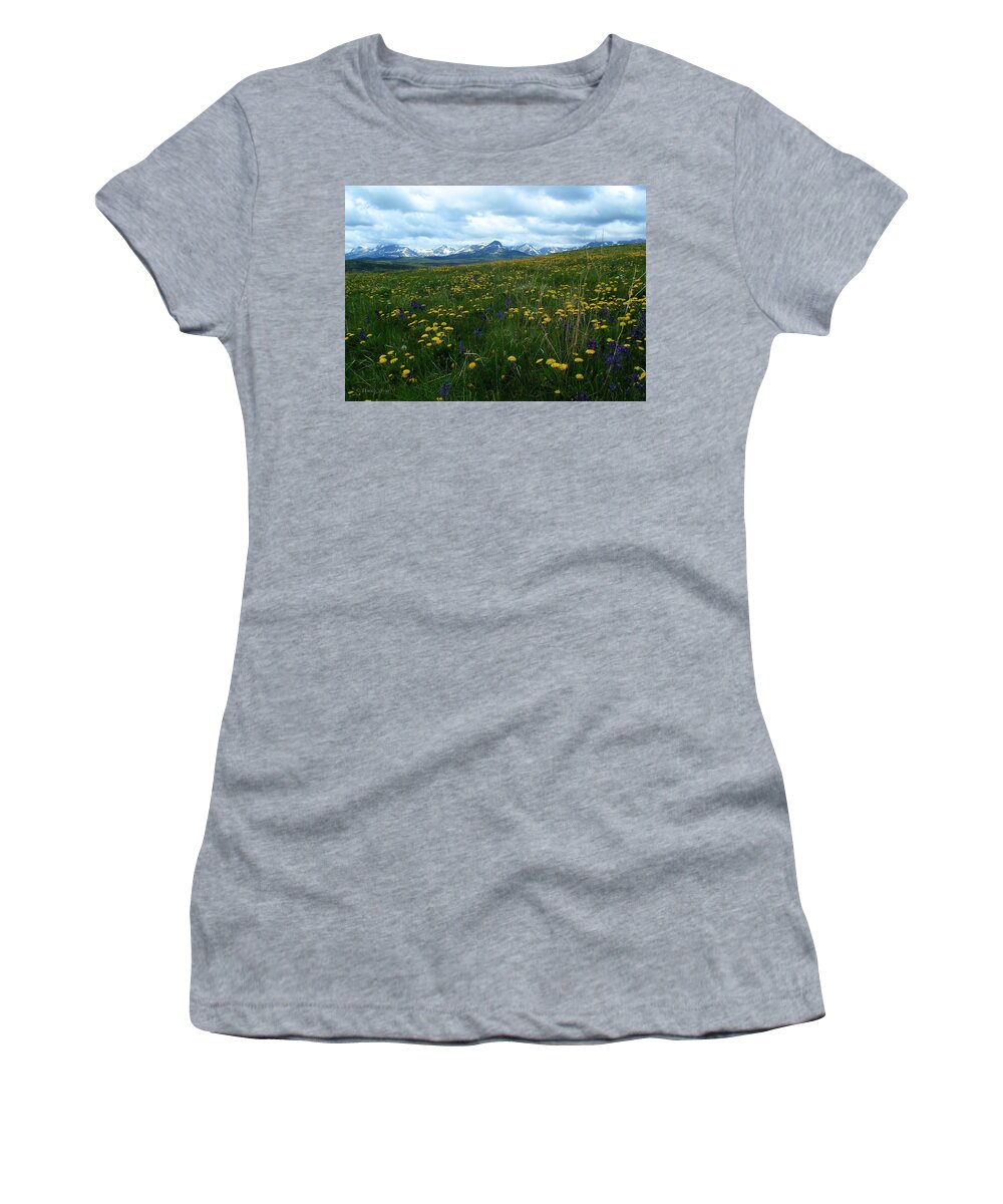 Landscape Women's T-Shirt featuring the photograph Spring Flowers on the Front by Tracey Vivar