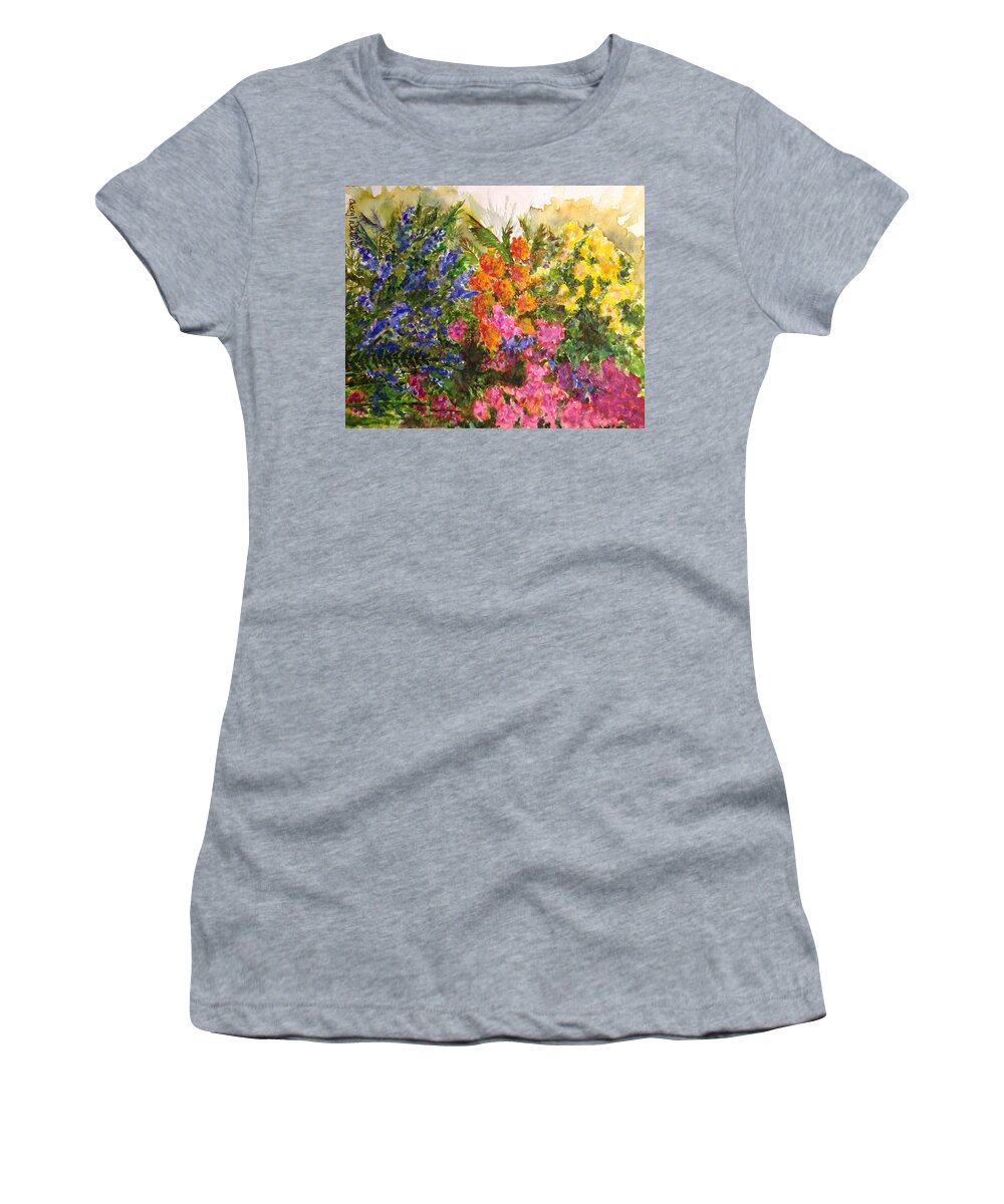 Bougainvillea Women's T-Shirt featuring the painting Spring Gala by Cheryl Wallace