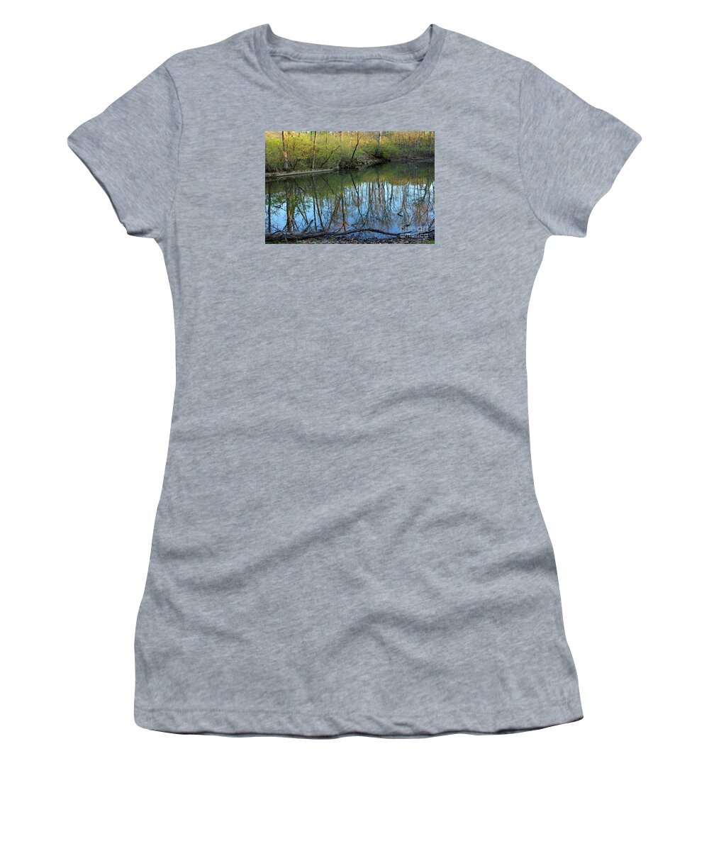 Reflections Women's T-Shirt featuring the photograph Spring Reflections by Karen Adams