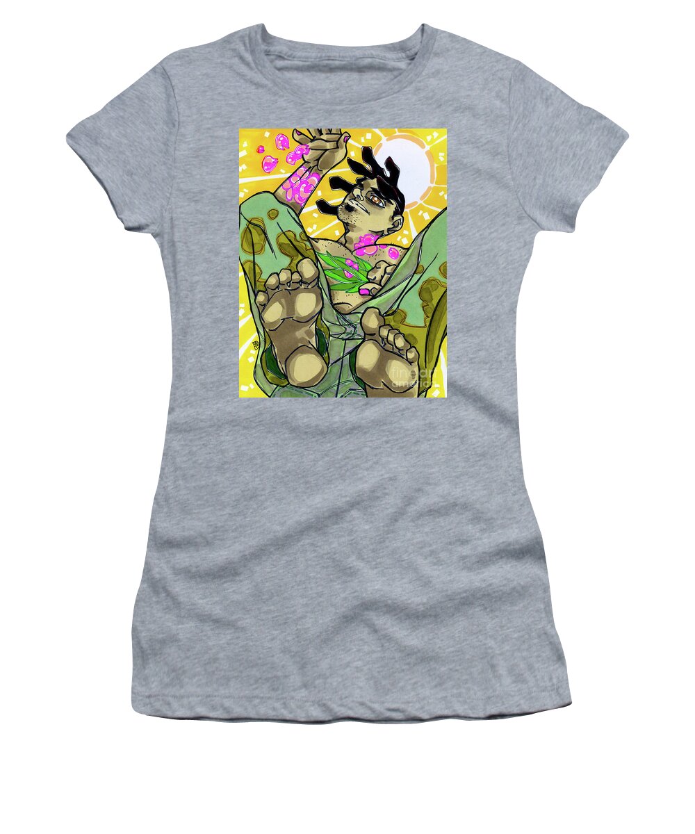 Shannon Hedges Women's T-Shirt featuring the drawing Spring by Shannon Hedges