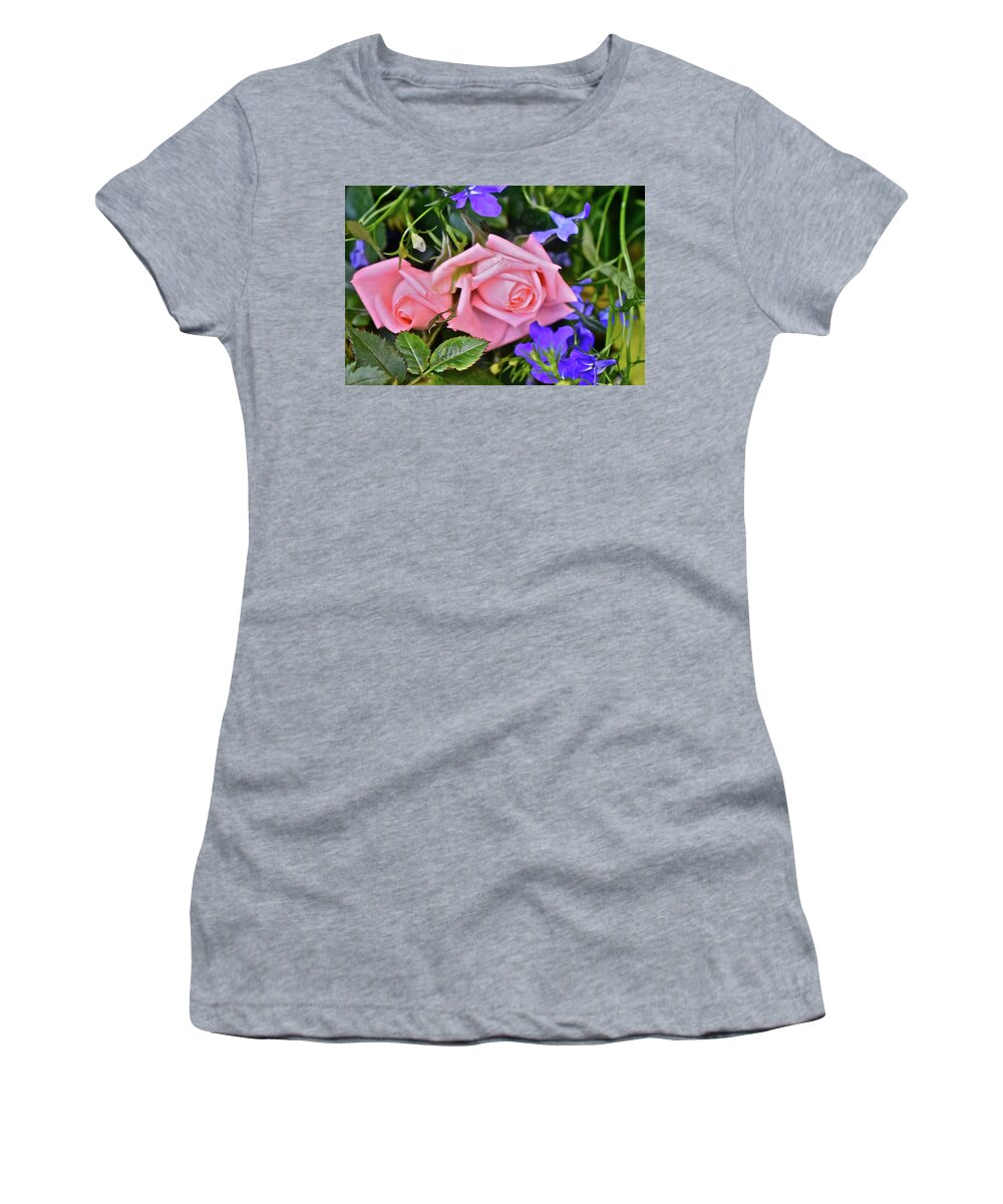 Roses Women's T-Shirt featuring the photograph Spring Show 17 Miniature Roses by Janis Senungetuk