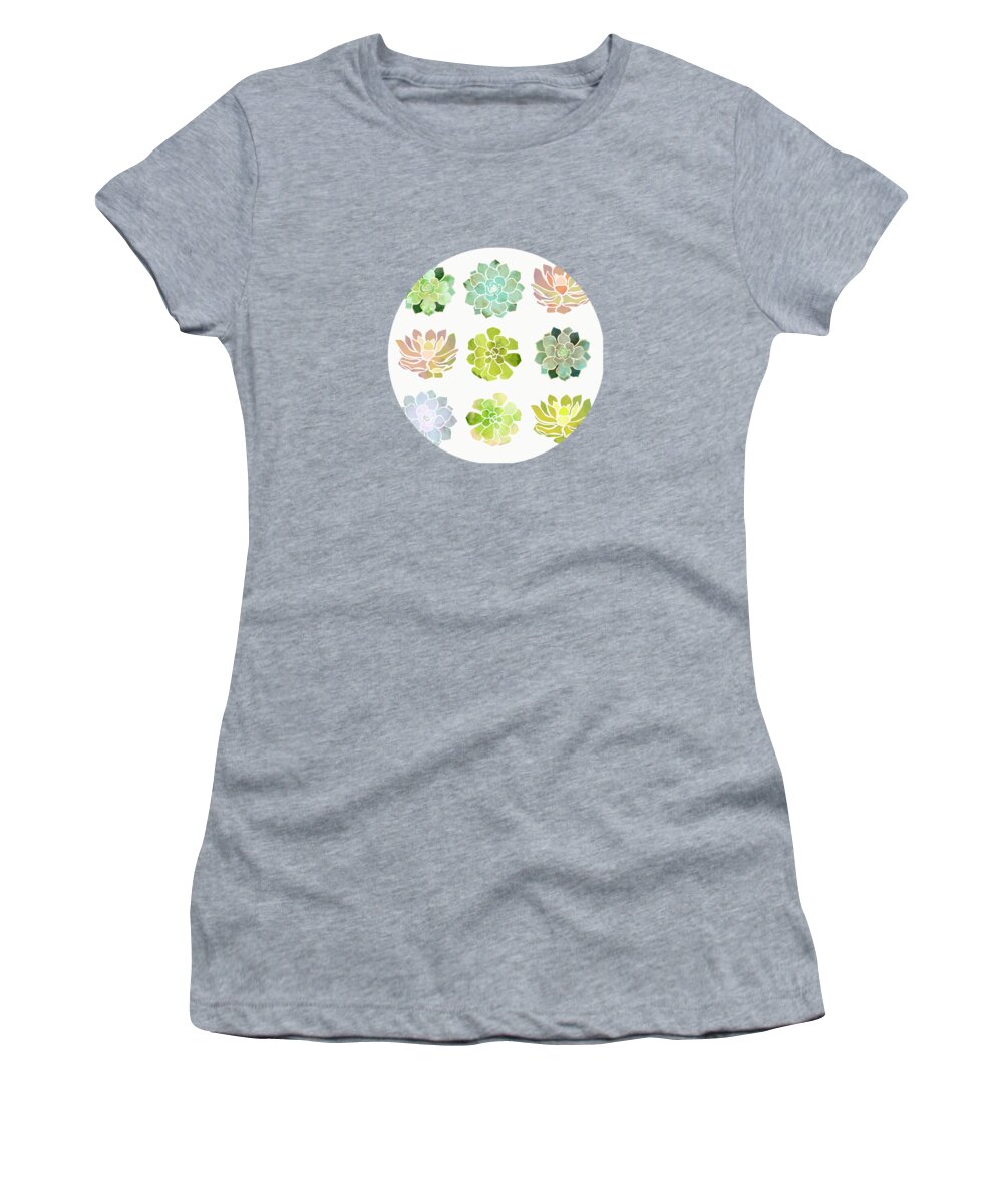 Spring Women's T-Shirt featuring the digital art Spring Succulents by Spacefrog Designs