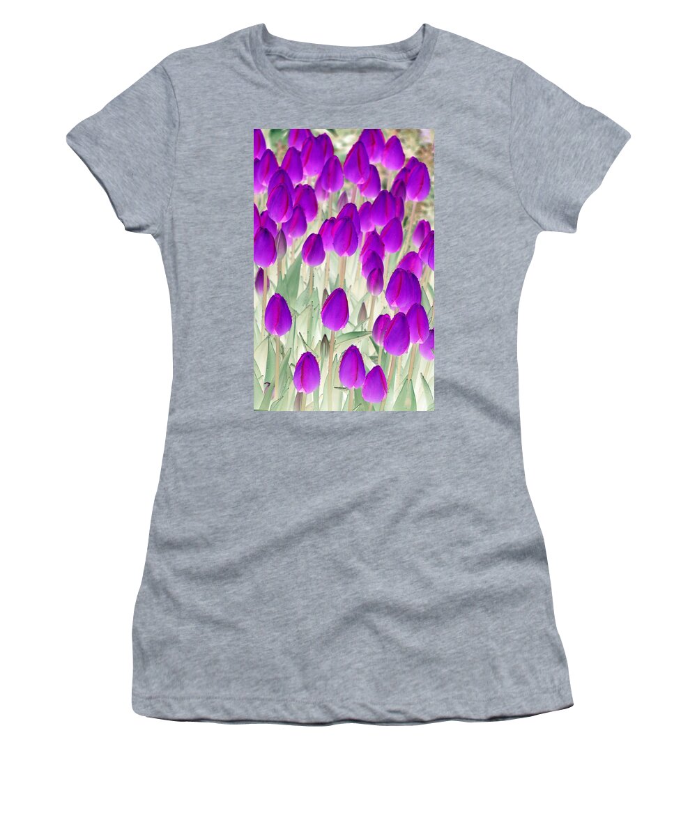 Tulip Women's T-Shirt featuring the photograph Spring Tulips - PhotoPower 3008 by Pamela Critchlow