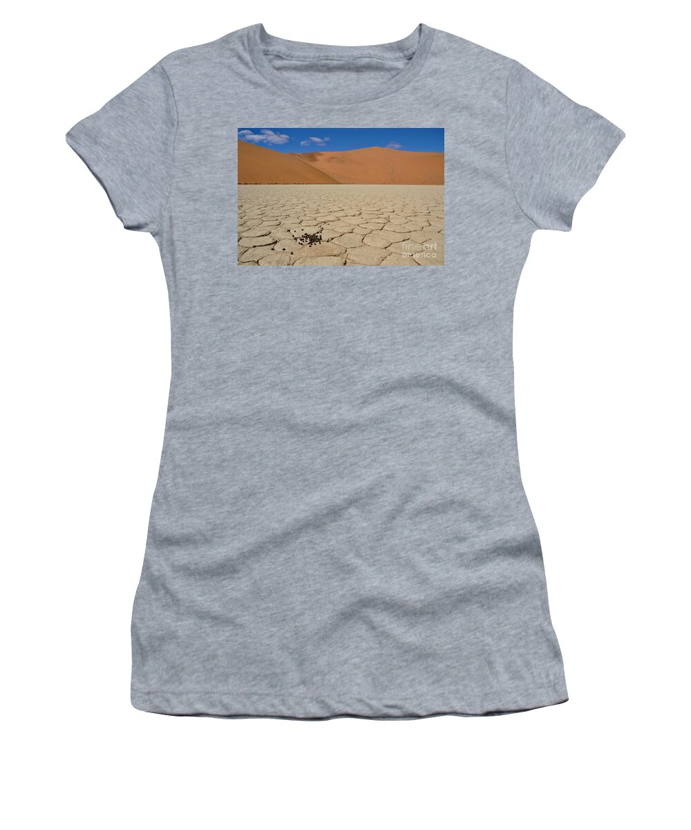Africa Women's T-Shirt featuring the photograph Springbok Scat In Dead Vlei by Francesco Tomasinelli