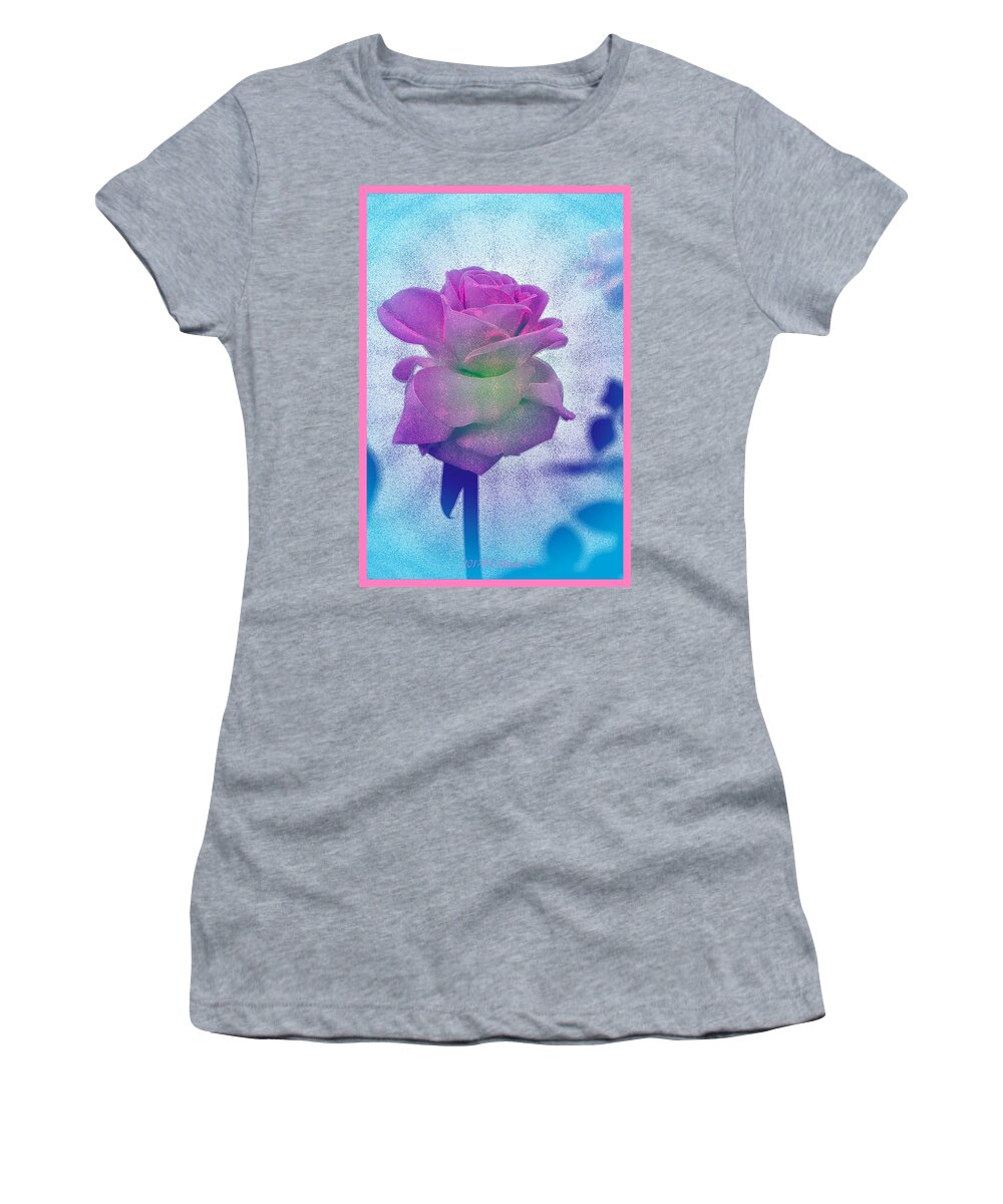 Rose Women's T-Shirt featuring the digital art Sprinkled with Blue by Sonali Gangane