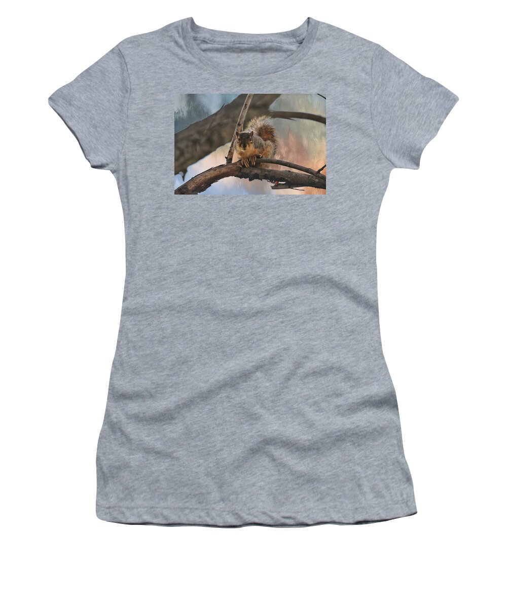 D'august Art Women's T-Shirt featuring the photograph Squirrel Buddy by Theresa Campbell