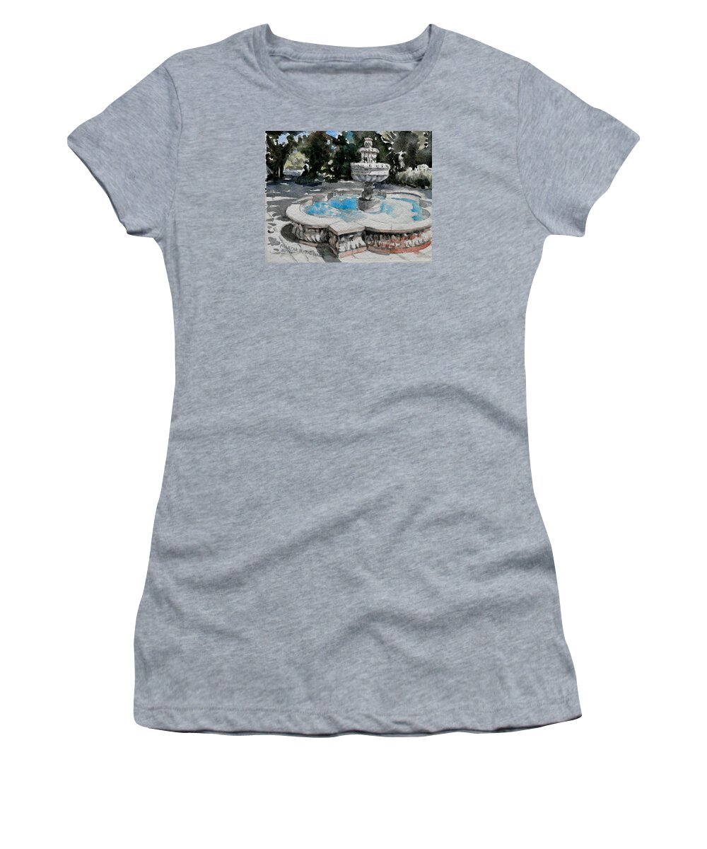 Landscape Women's T-Shirt featuring the painting St Augustine Fountain by Martha Tisdale