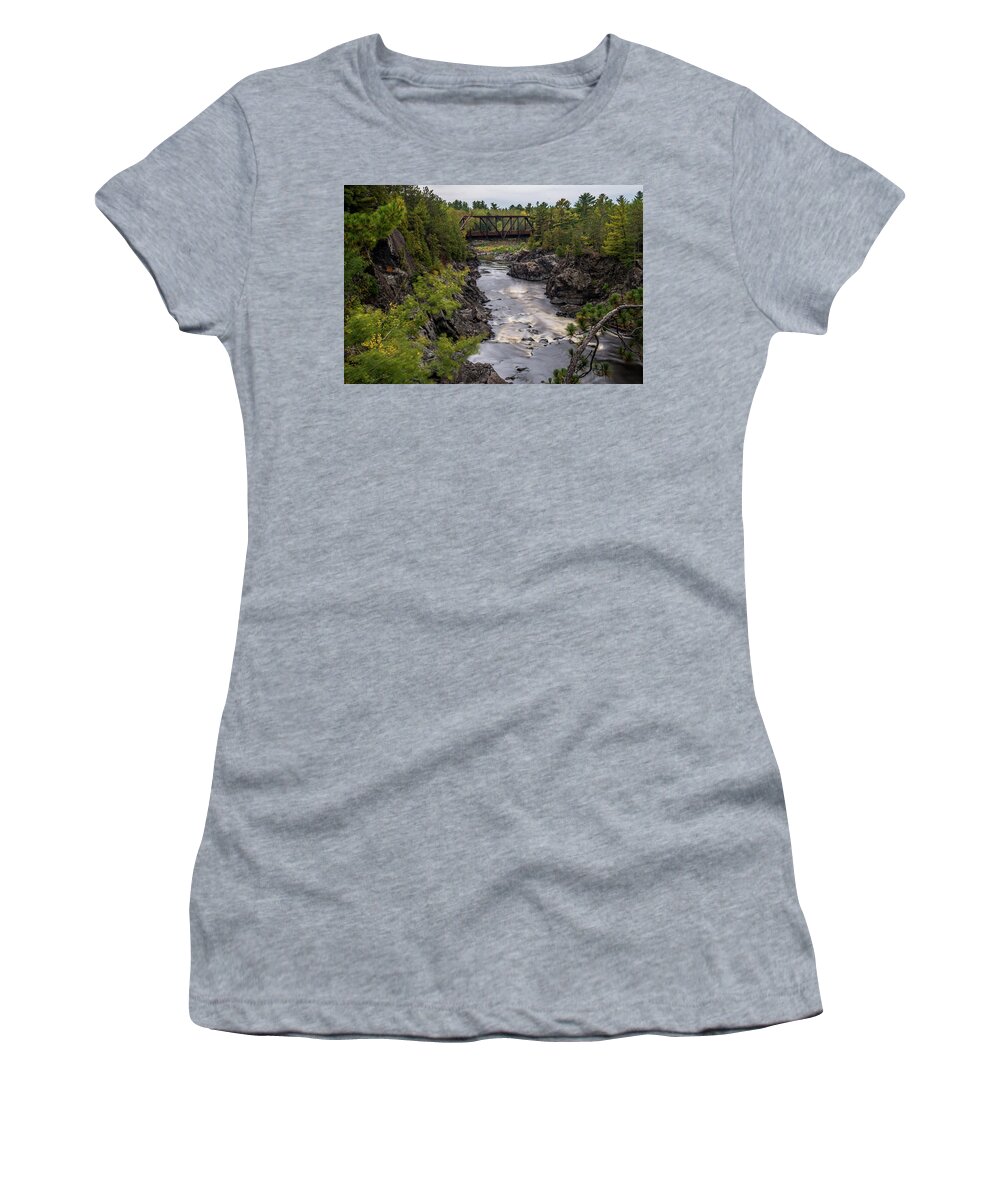 Jay Cooke State Park Women's T-Shirt featuring the photograph St Louis River Bridge by Paul Freidlund