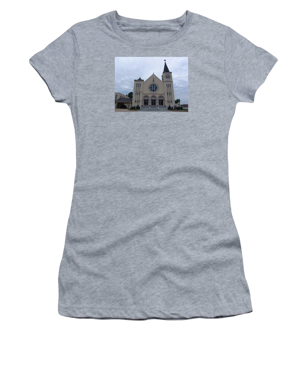Catholic Women's T-Shirt featuring the photograph St Pius X Catholic Church by Kathryn Cornett