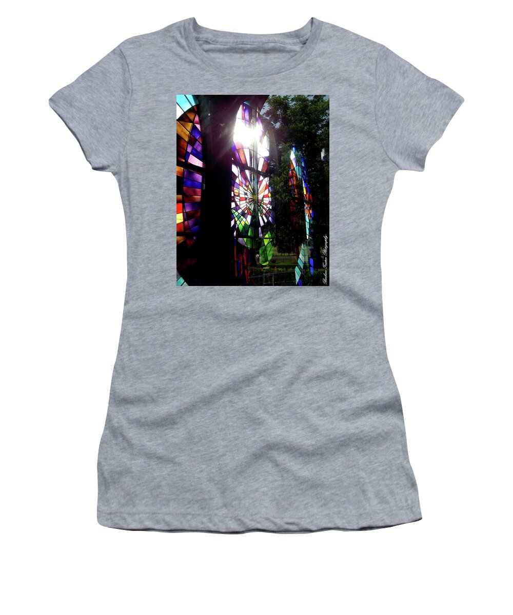 God Women's T-Shirt featuring the photograph Stained Glass #4718 by Barbara Tristan