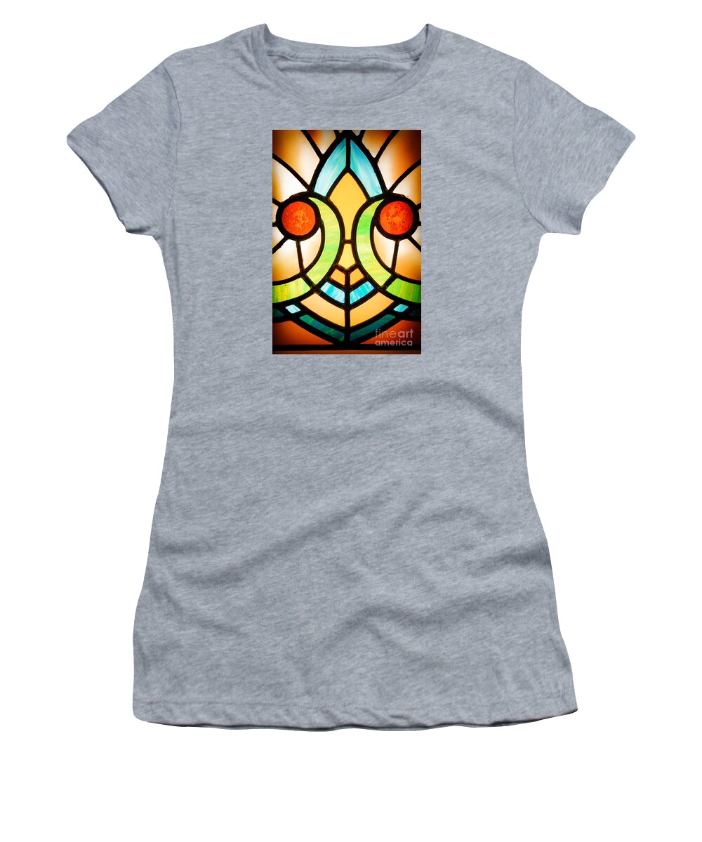Glass Women's T-Shirt featuring the photograph Stained glass detail by Jane Rix